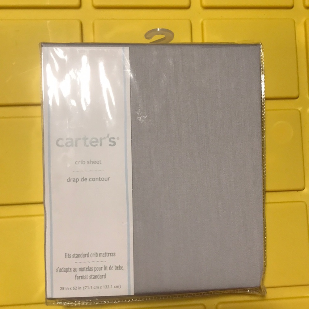 Carters- Gray Crib Sheet